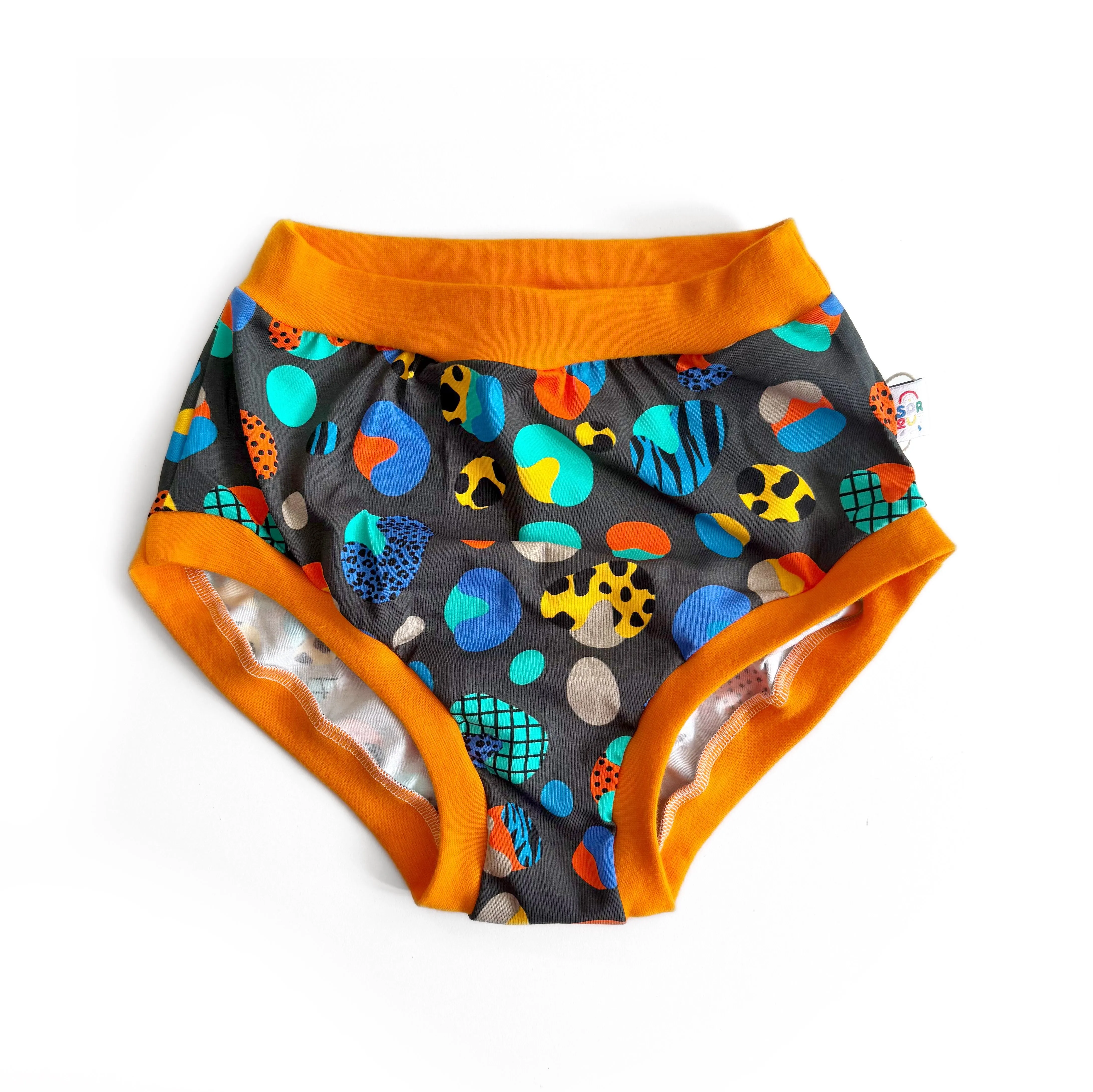 High Waisted Rainbow Leopard Print Adult Pants | Women's Knickers | Organic Cotton Underwear