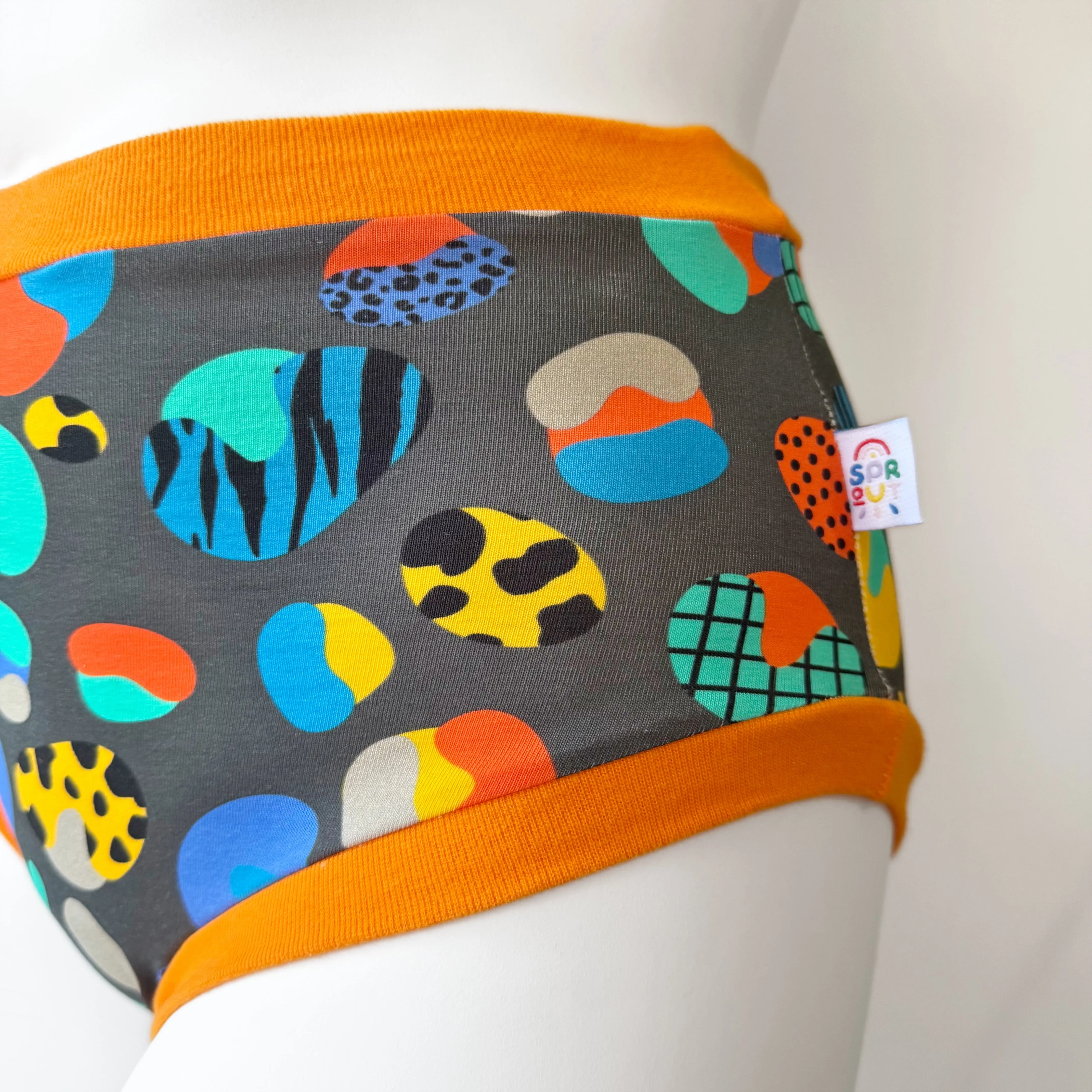 High Waisted Rainbow Leopard Print Adult Pants | Women's Knickers | Organic Cotton Underwear