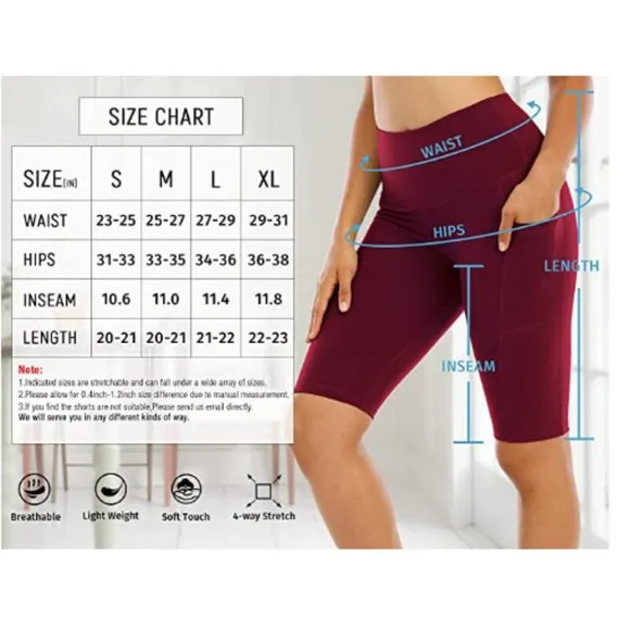 High Waisted Tummy Control Work Out Shorts 4 Packs