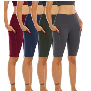 High Waisted Tummy Control Work Out Shorts 4 Packs