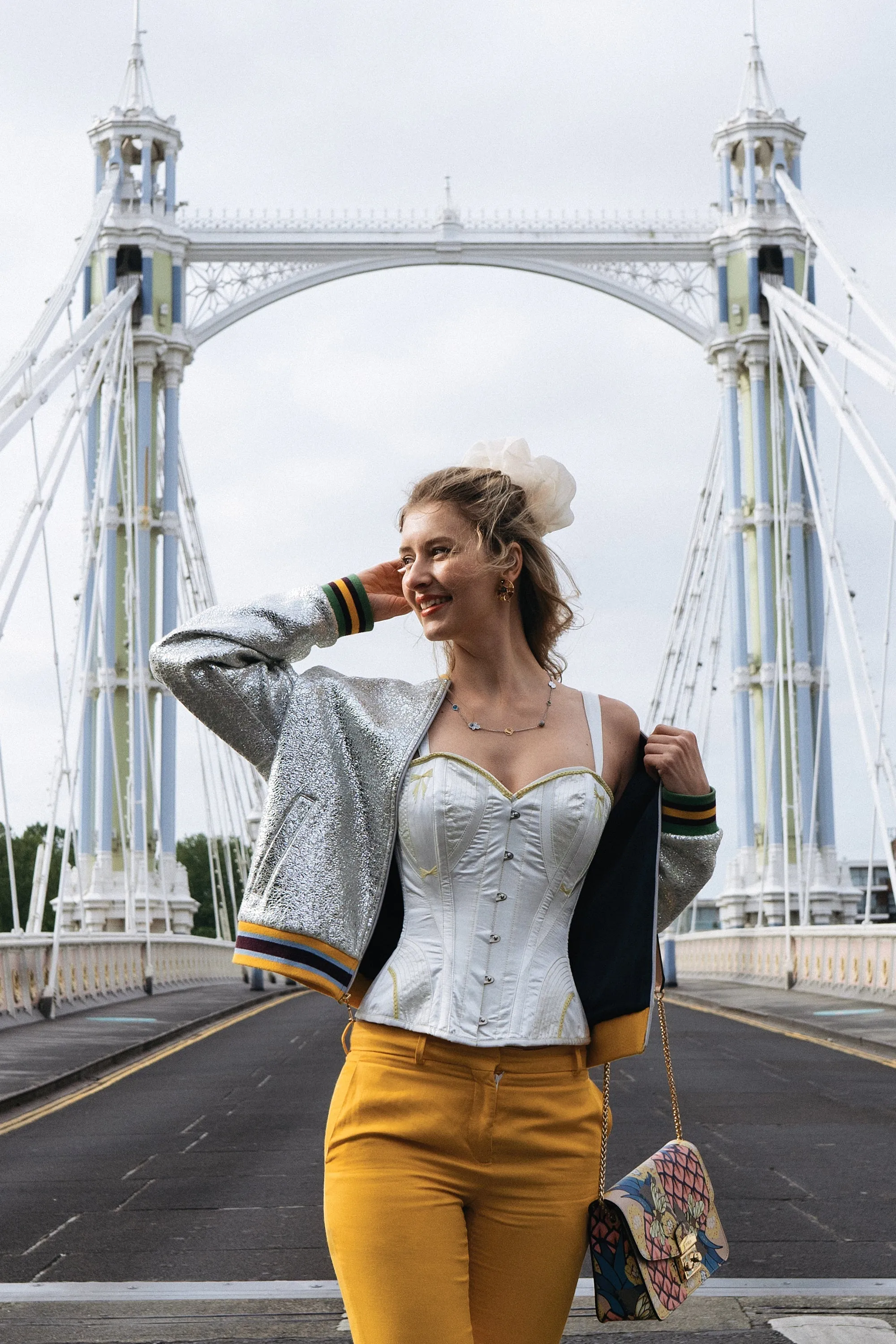 historic Embroidered Corset with Shoulder Straps