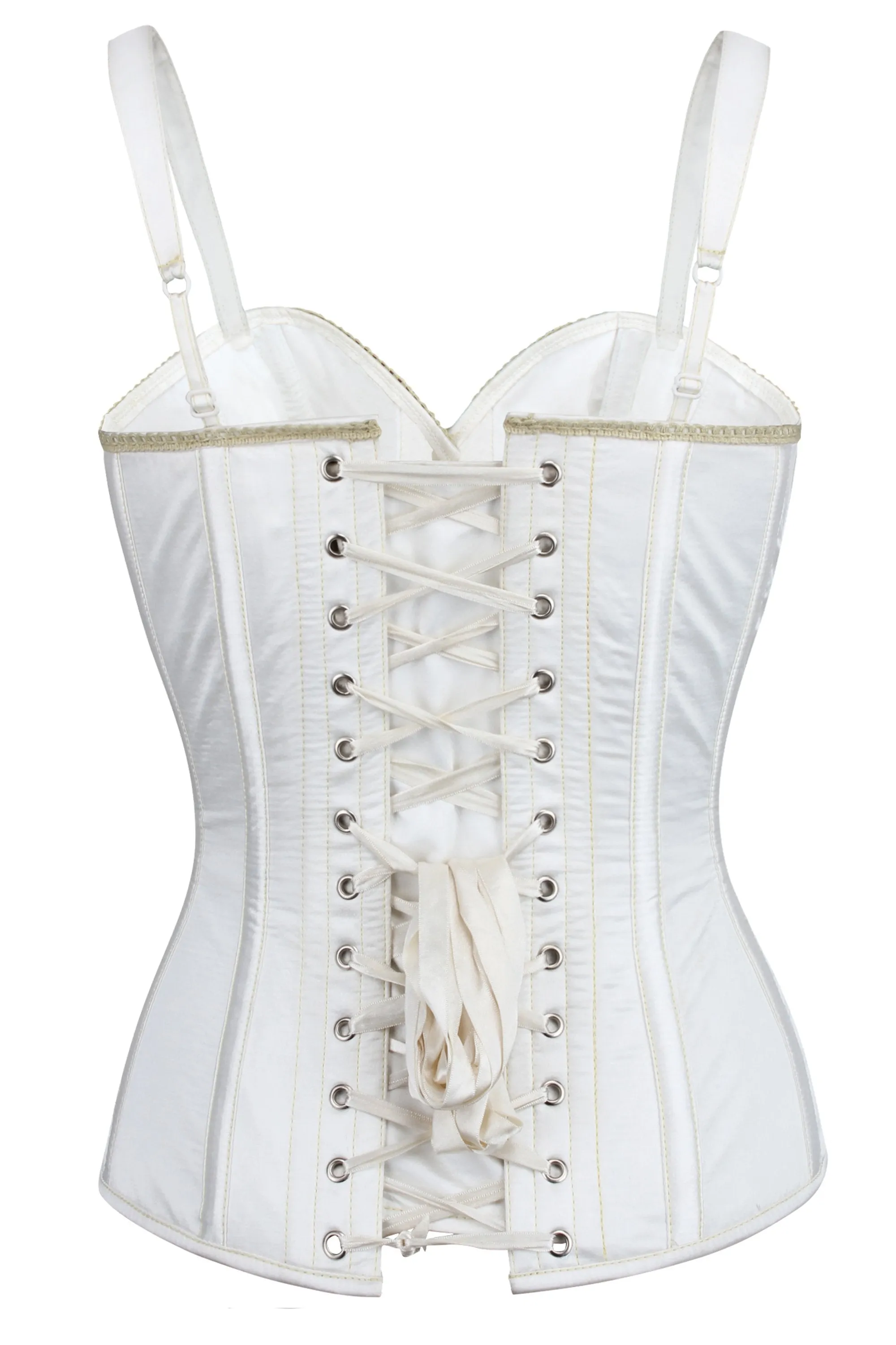 historic Embroidered Corset with Shoulder Straps