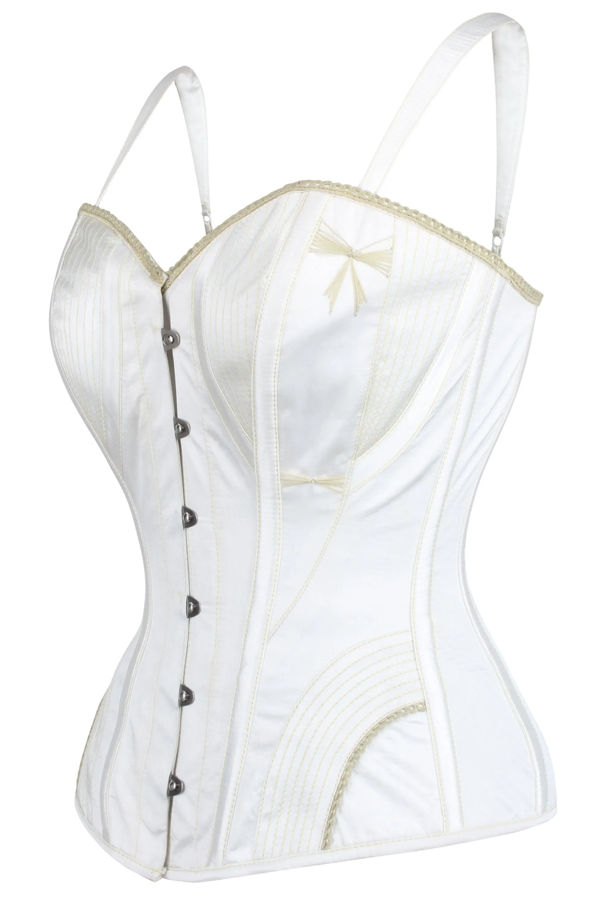 historic Embroidered Corset with Shoulder Straps