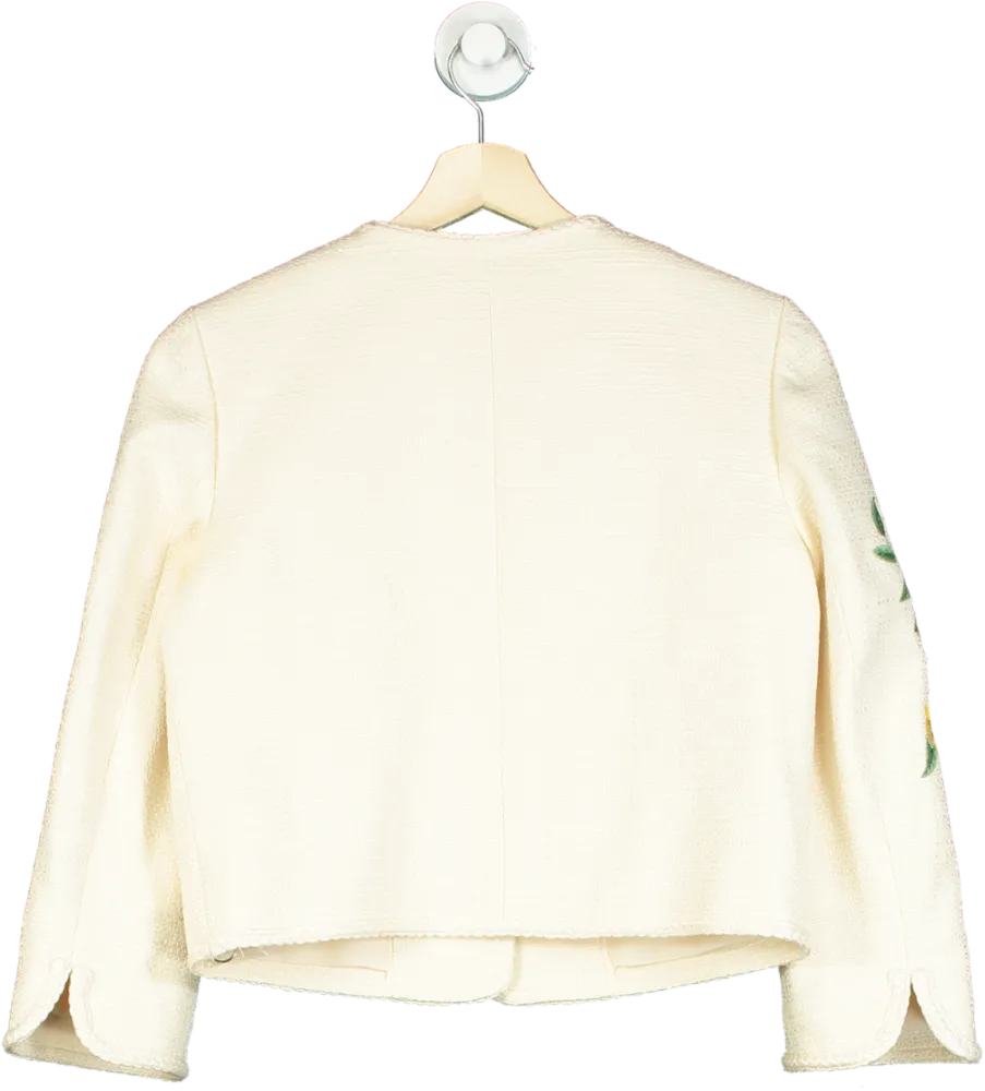 Hobbs London Ivory Floral-Embroidered Limited Edition Jacket UK 6
