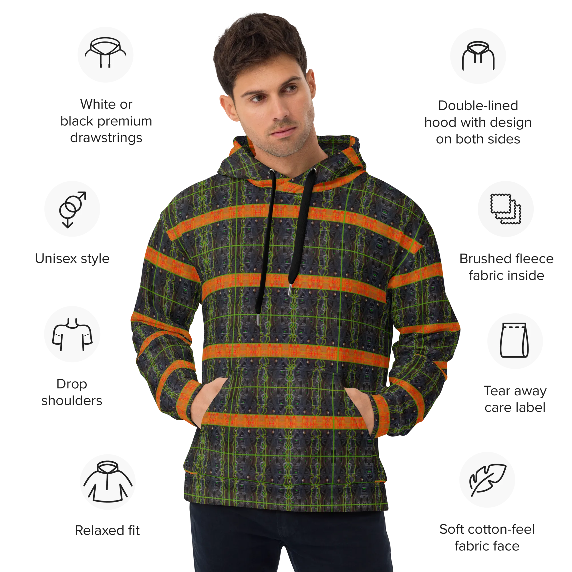Hoodie (Unisex)(Tree Link Stripe) RJSTH@Fabric#1 RJSTHw2022
