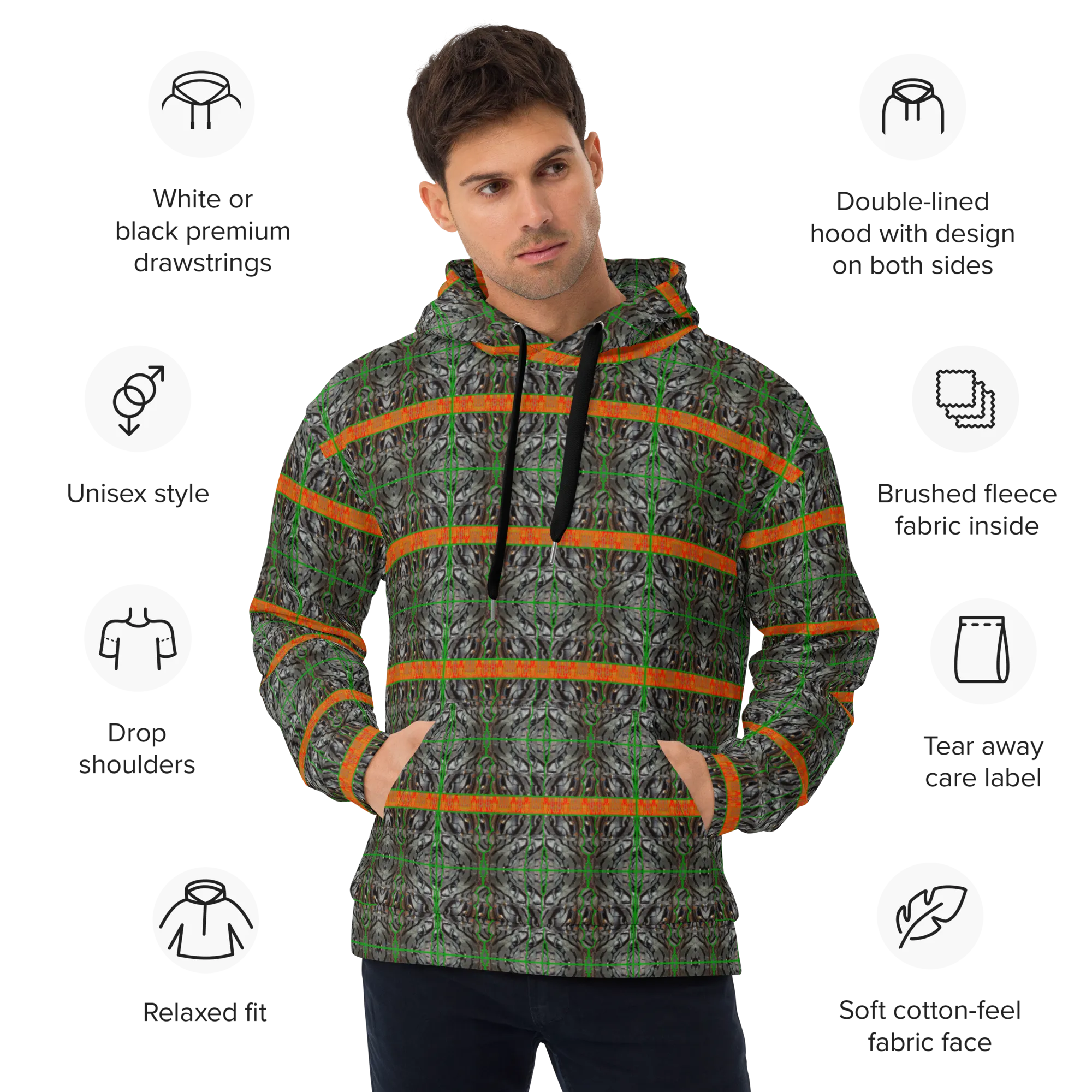 Hoodie (Unisex)(Tree Link Stripe) RJSTH@Fabric#3 RJSTHw2022 RJS