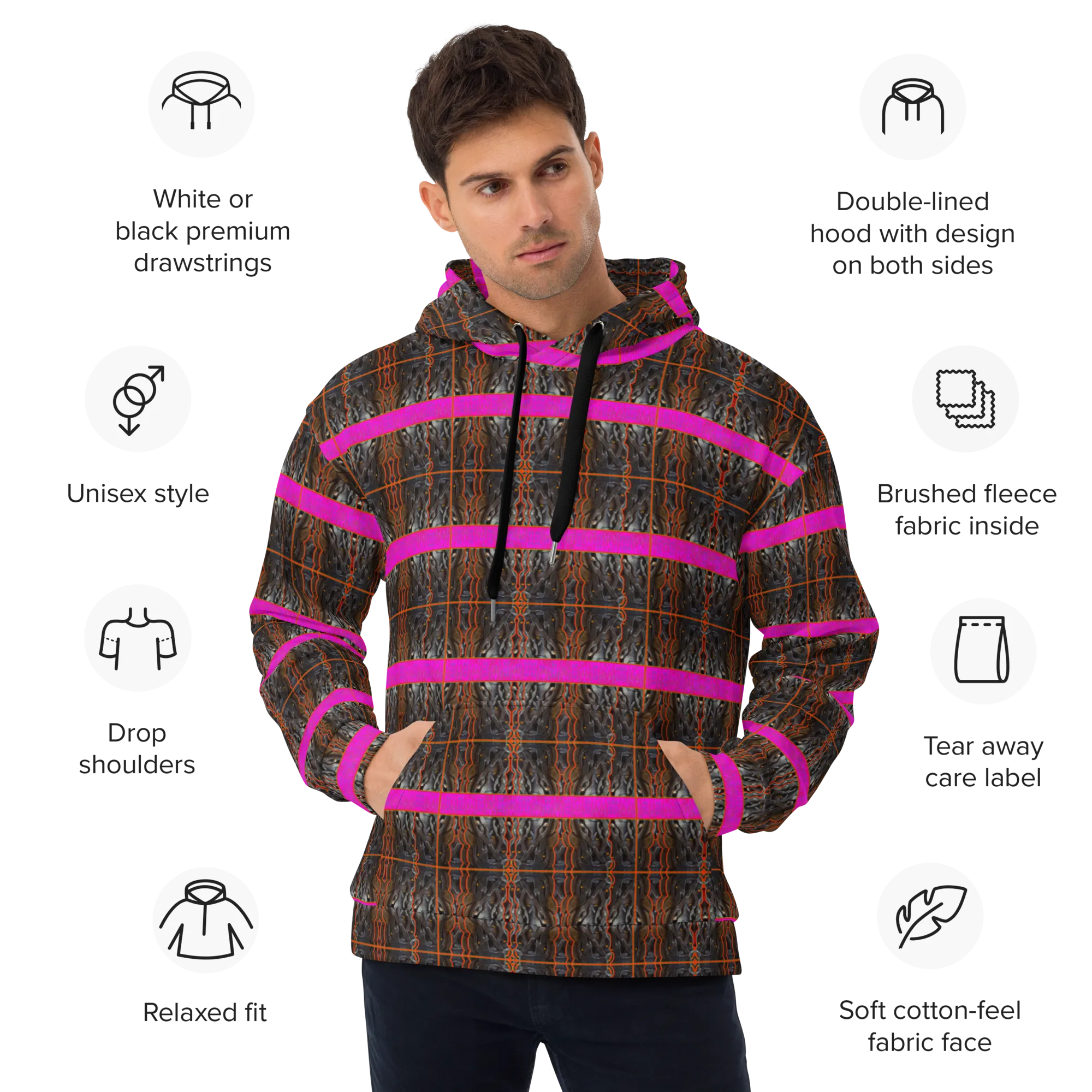 Hoodie (Unisex)(Tree Link Stripe) RJSTH@Fabric#7 RJSTHw2022 RJS