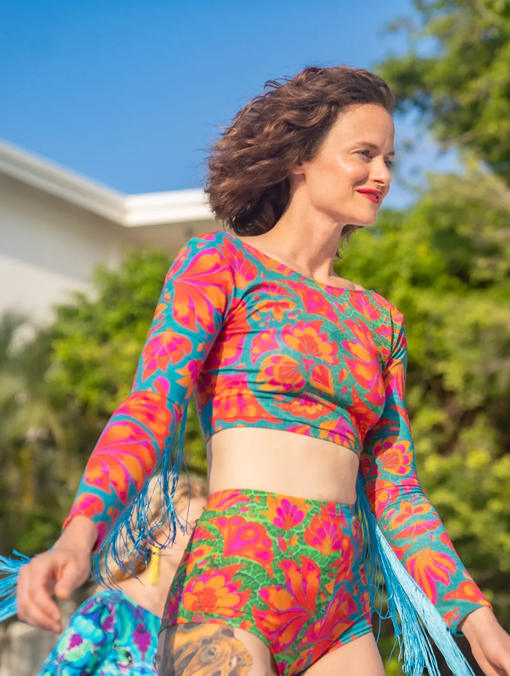 Hot Pants with Tropical Vendala Print