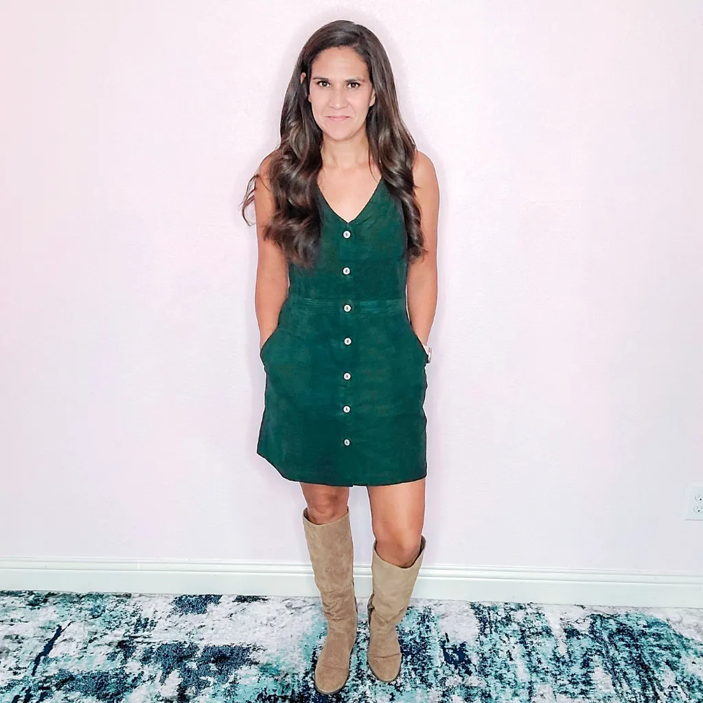 Hunter Green Corduroy Dress
