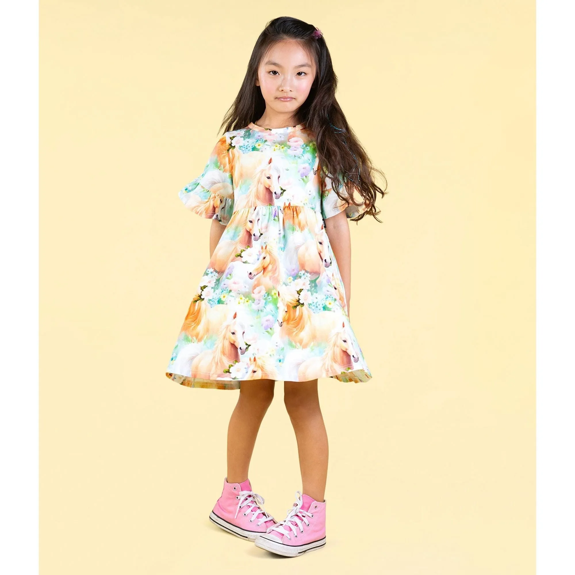 Icelandic Ponies Bell Sleeve Dress