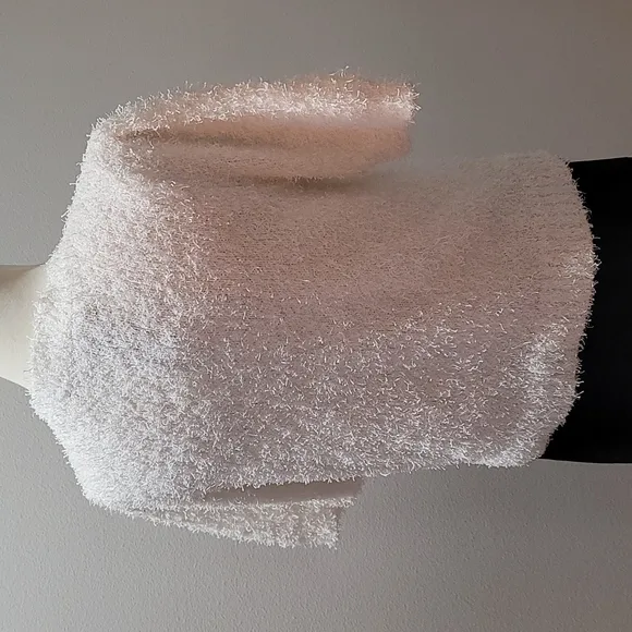 INC CASUAL FALL PUFF SHORT SLEEVE MODEST WINTER WHITE CREWNECK SWEATER TOP SMALL