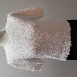 INC CASUAL FALL PUFF SHORT SLEEVE MODEST WINTER WHITE CREWNECK SWEATER TOP SMALL