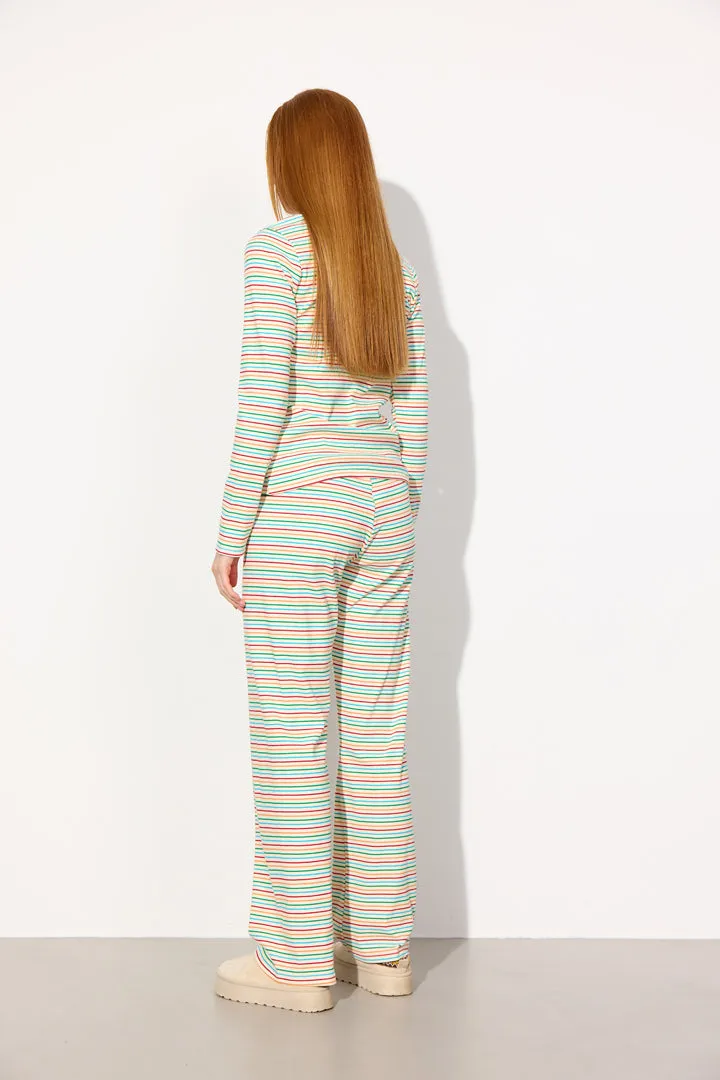 Indie Blouse - Rainbow Striped