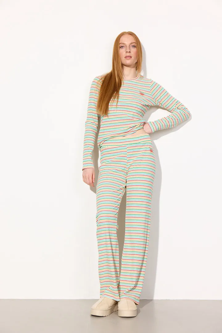 Indie Blouse - Rainbow Striped