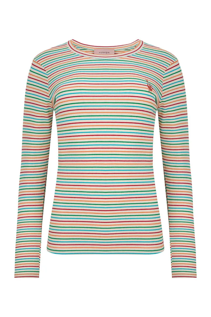Indie Blouse - Rainbow Striped