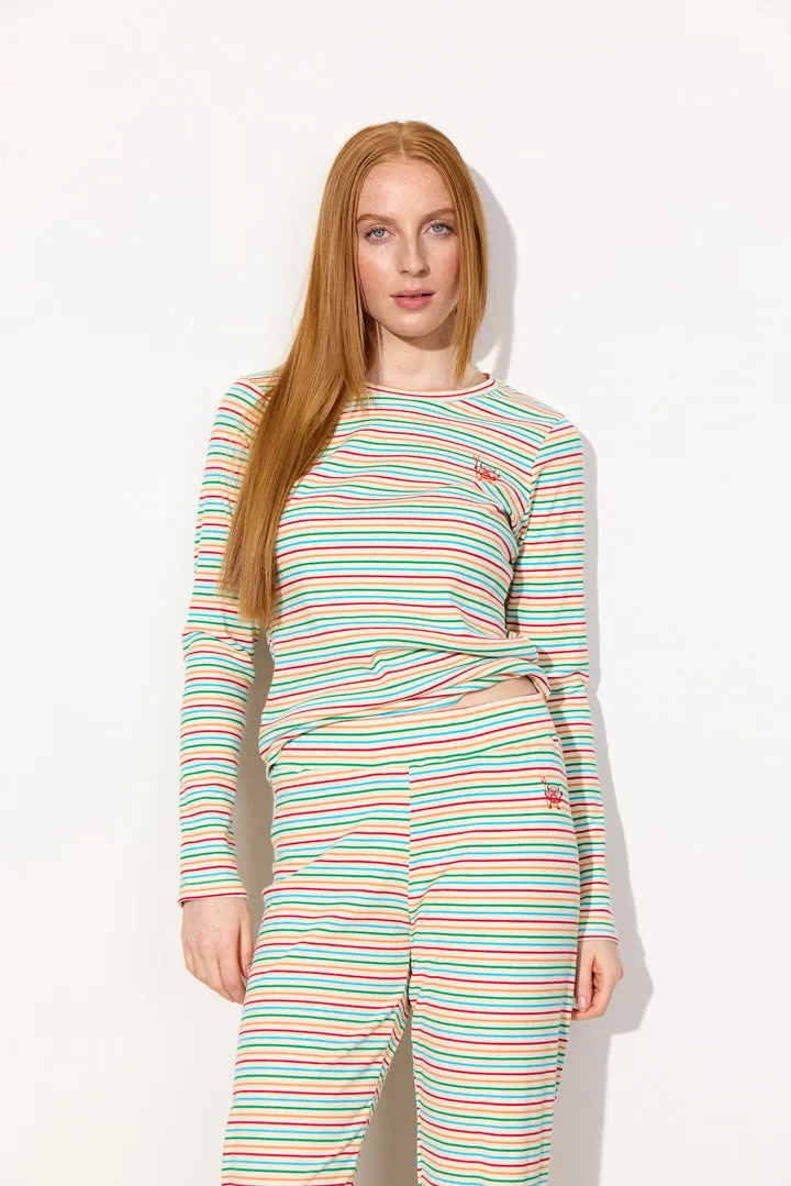Indie Blouse - Rainbow Striped