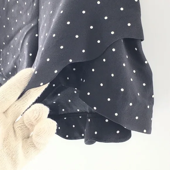 Intermix Women Shorts Lenox Black Polka Dot Scalloped Layered Dress Shorts Sz P
