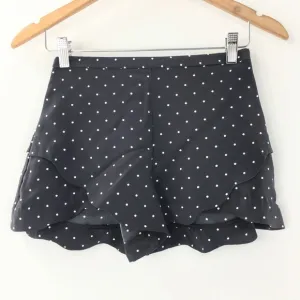 Intermix Women Shorts Lenox Black Polka Dot Scalloped Layered Dress Shorts Sz P