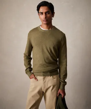 Italian Garment Dyed Wool Cashmere Crewneck Sweater
