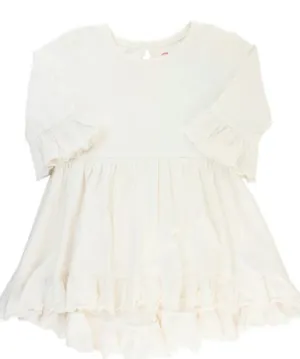 Ivory High Low Ruffle Tunic