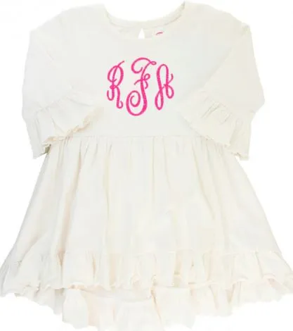 Ivory High Low Ruffle Tunic