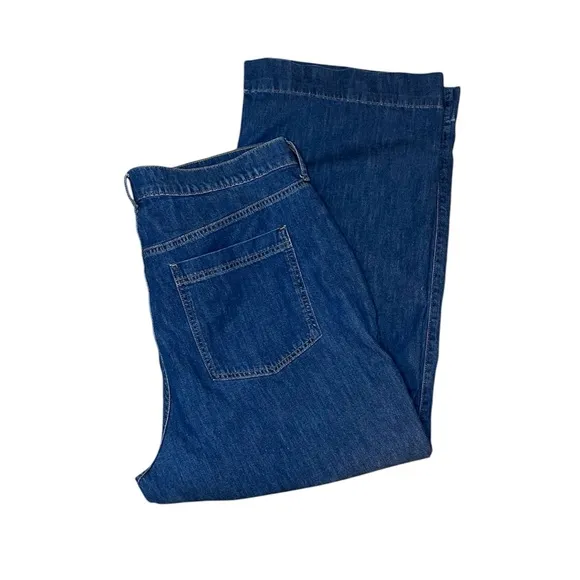 J. CREW | Denim Wide Leg Trouser Pants Size 20 (35)