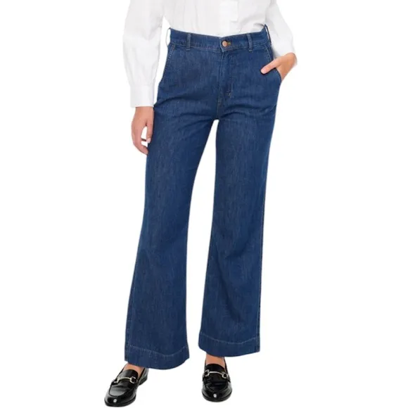 J. CREW | Denim Wide Leg Trouser Pants Size 20 (35)