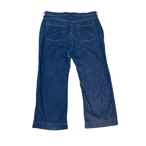 J. CREW | Denim Wide Leg Trouser Pants Size 20 (35)