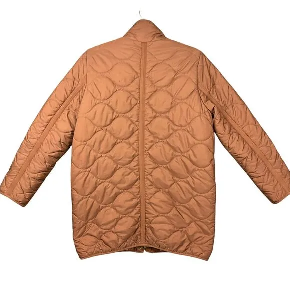 J. CREW Quilted Cocoon Puffer Coat Jacket Primaloft Dark Nutmeg Brown sz M