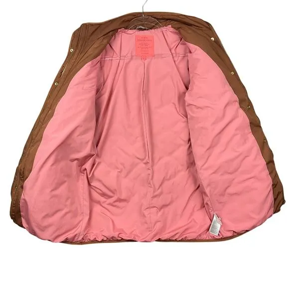 J. CREW Quilted Cocoon Puffer Coat Jacket Primaloft Dark Nutmeg Brown sz M