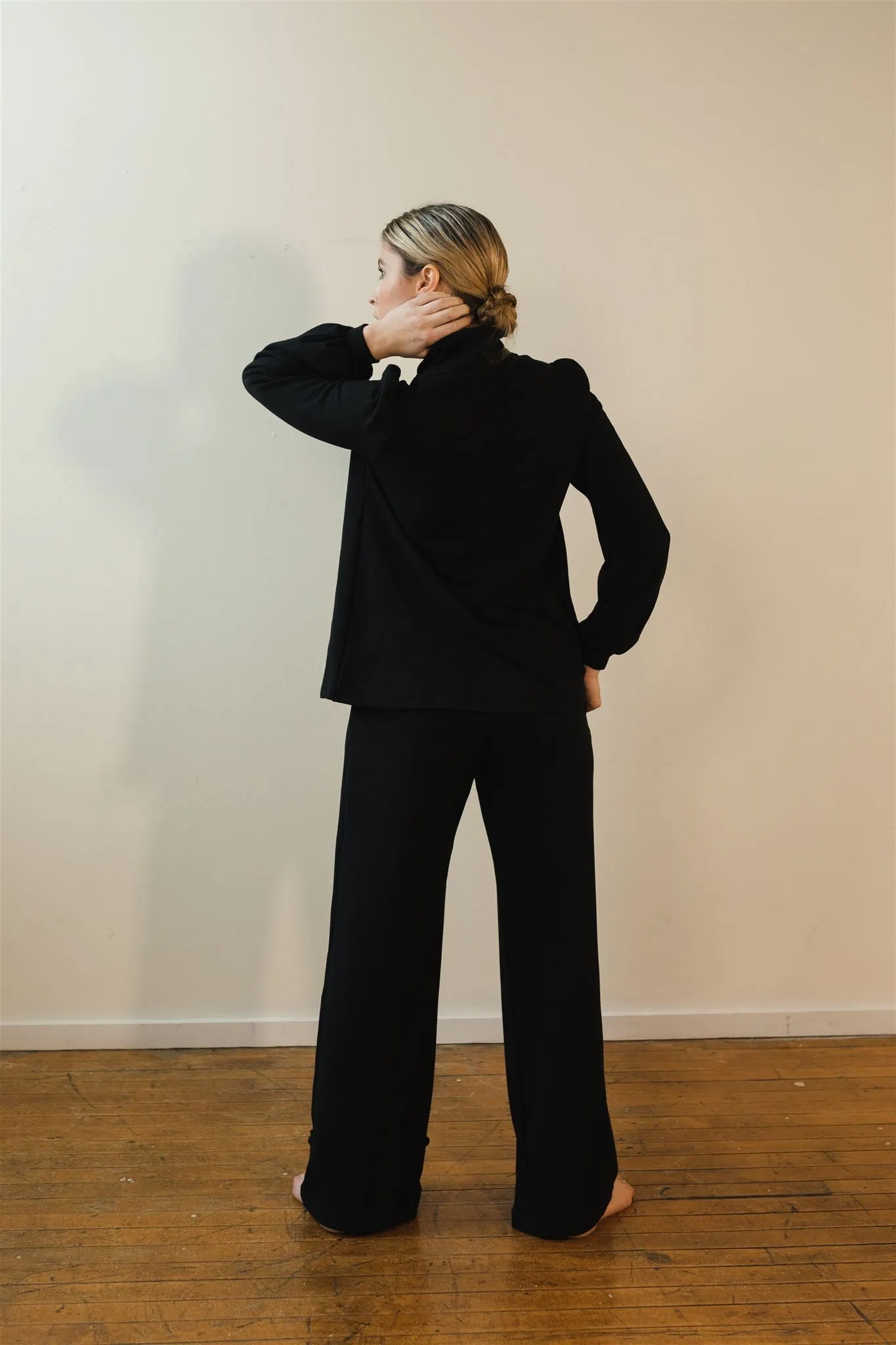 Jackie Tencel Organic Cotton Button-Down - Black