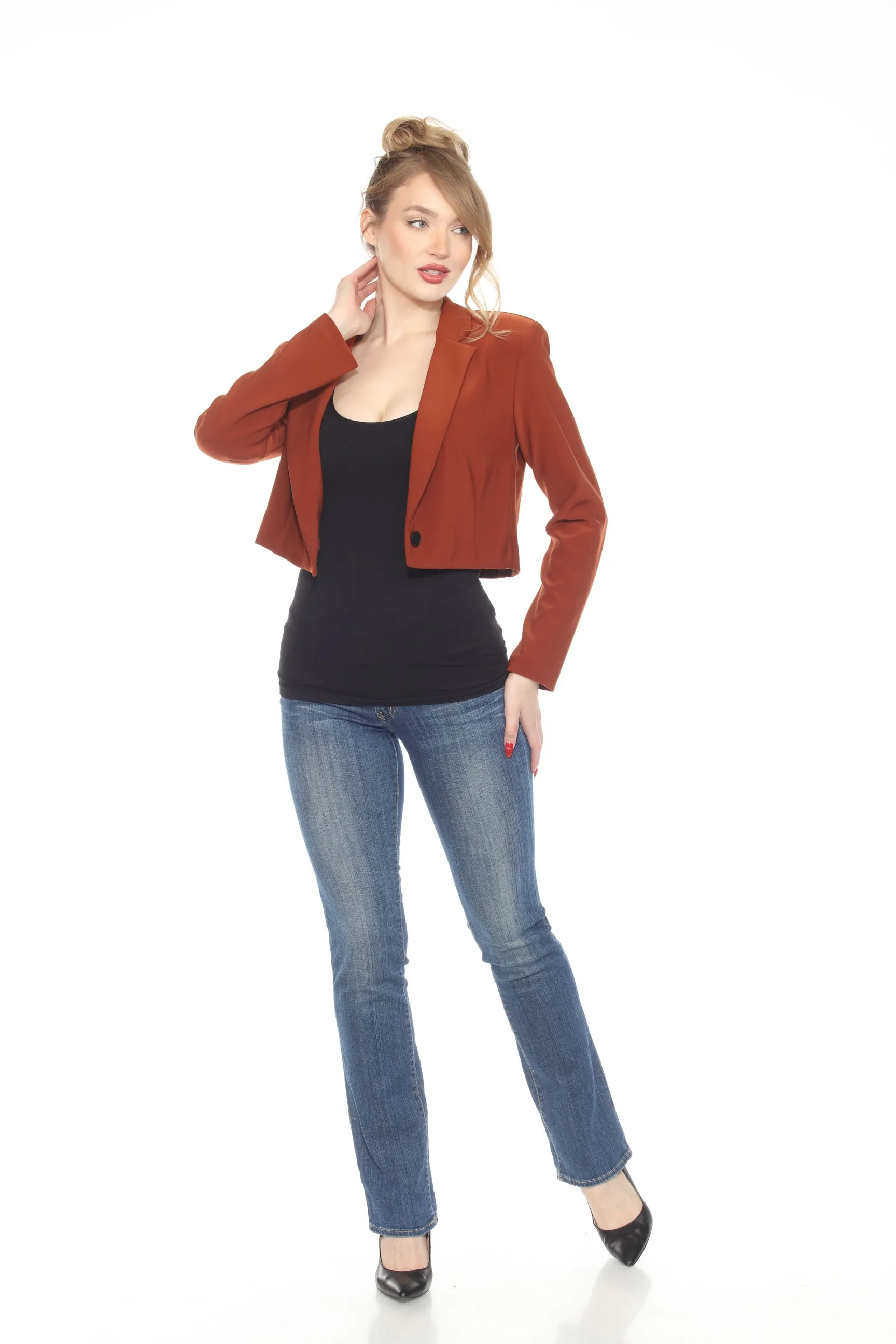Joseph Ribkoff Cinnamon Cropped Blazer Jacket 243214