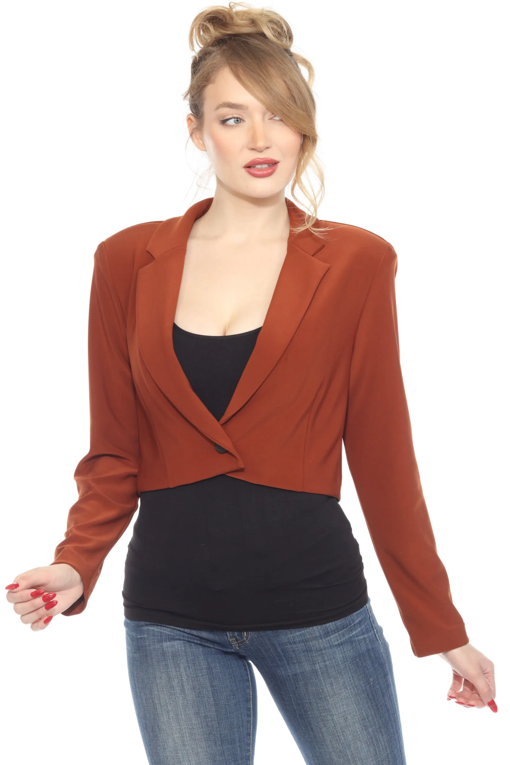 Joseph Ribkoff Cinnamon Cropped Blazer Jacket 243214