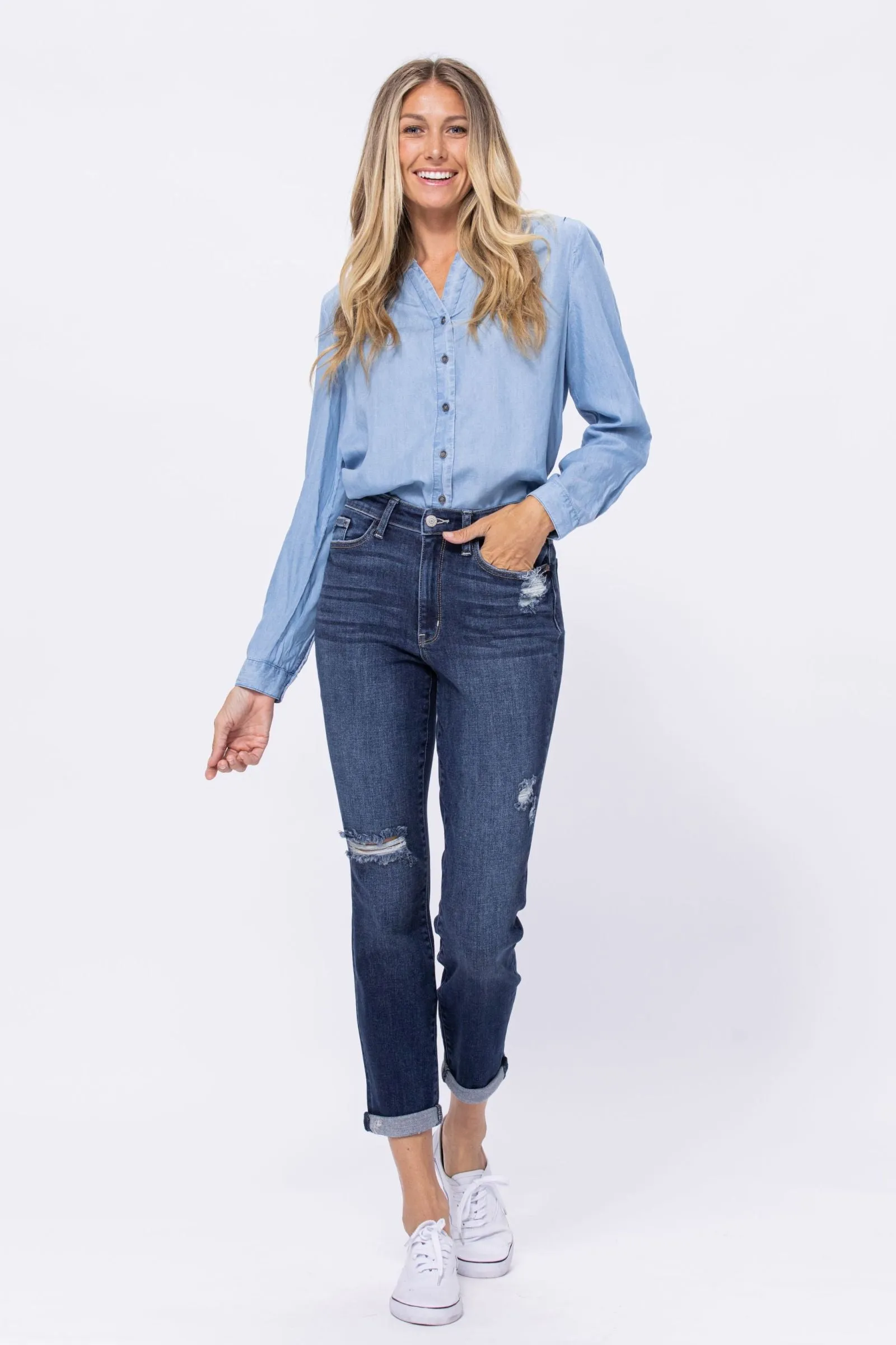 Judy Blue | Bailey | Dark Wash Boyfriend Jeans