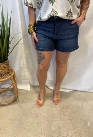 Judy Blue Double Button Dark Shorts