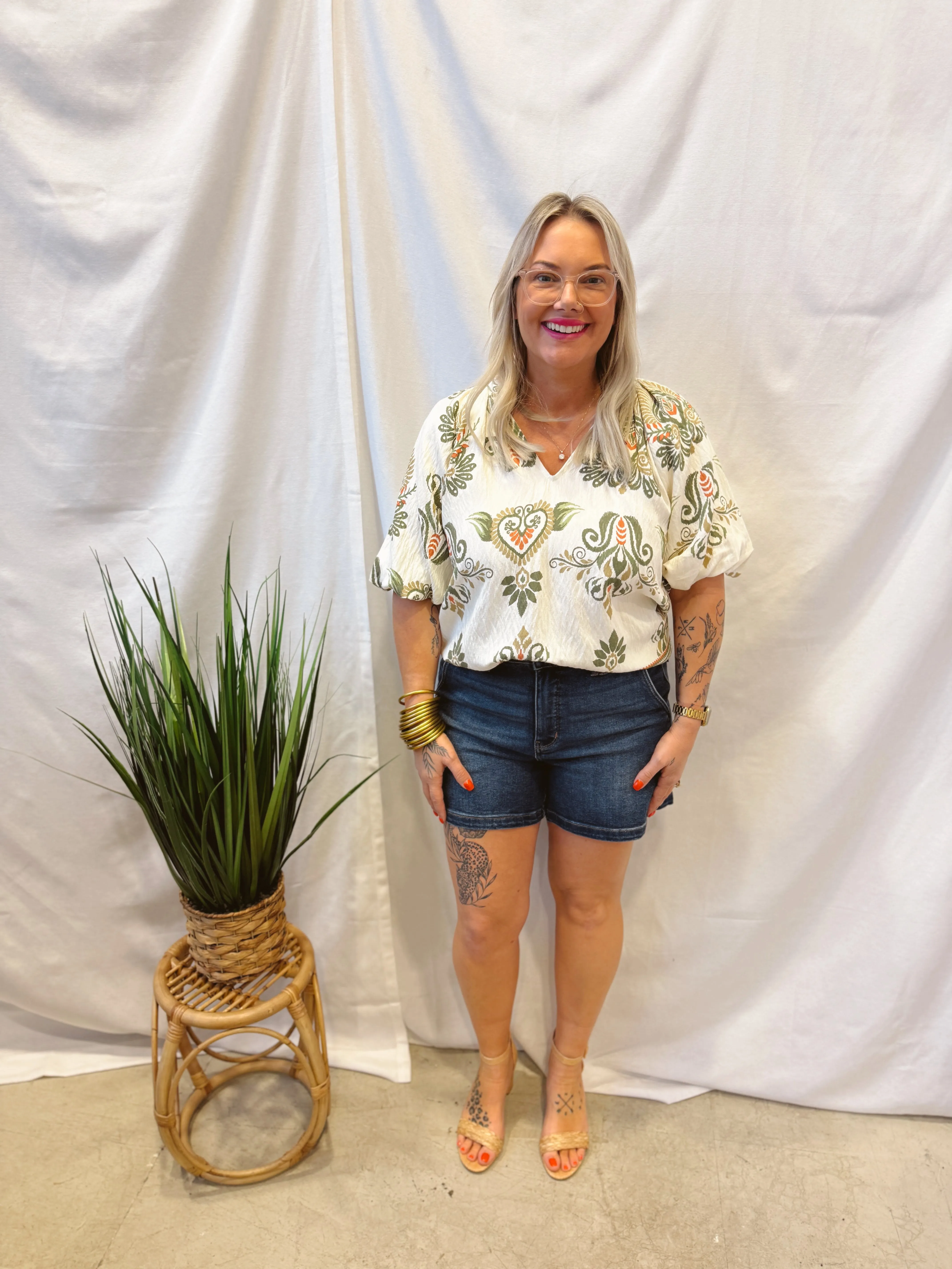 Judy Blue Double Button Dark Shorts