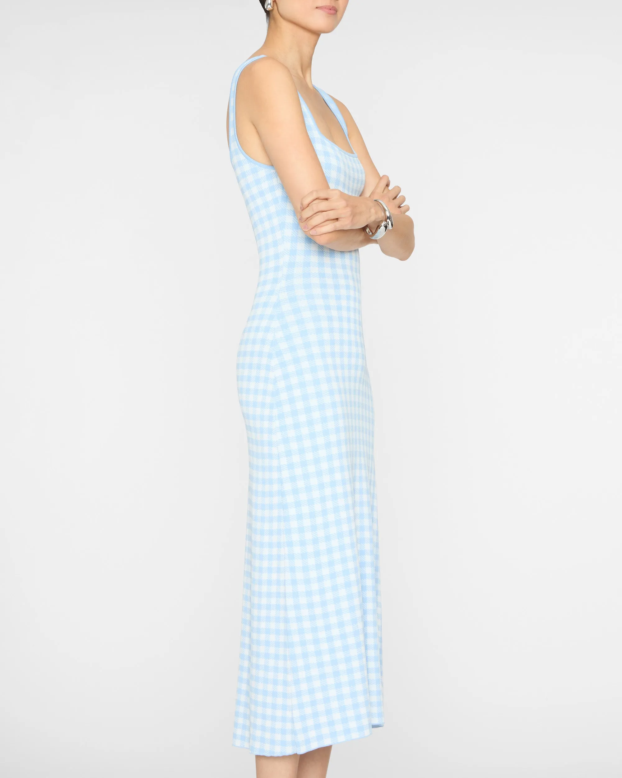 Katie Dress in Sky Gingham