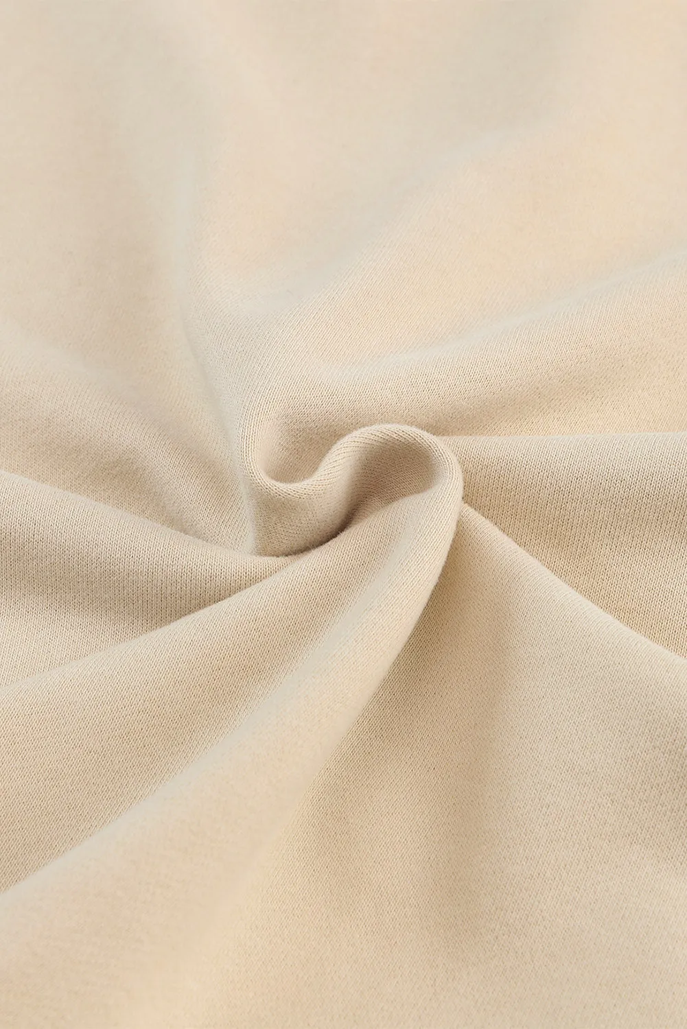 Khaki Ribbed Detail Snap Button Sweatshirt