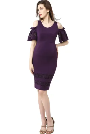 Kimi   Kai Maternity "Marissa" Cold Shoulder Sheath Dress