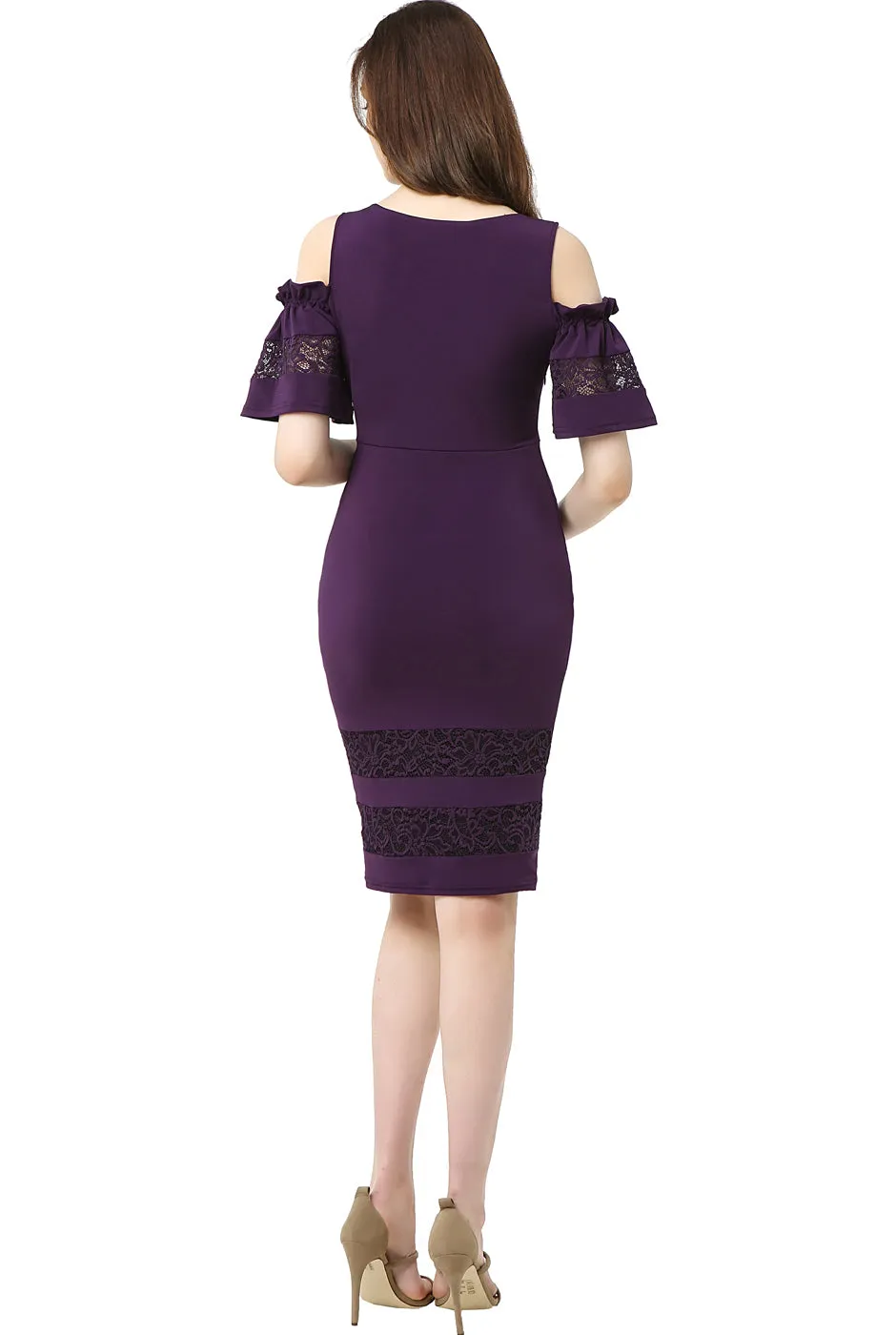 Kimi   Kai Maternity "Marissa" Cold Shoulder Sheath Dress