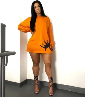 KING & QUEEN Orange Longsleeve T-hirt