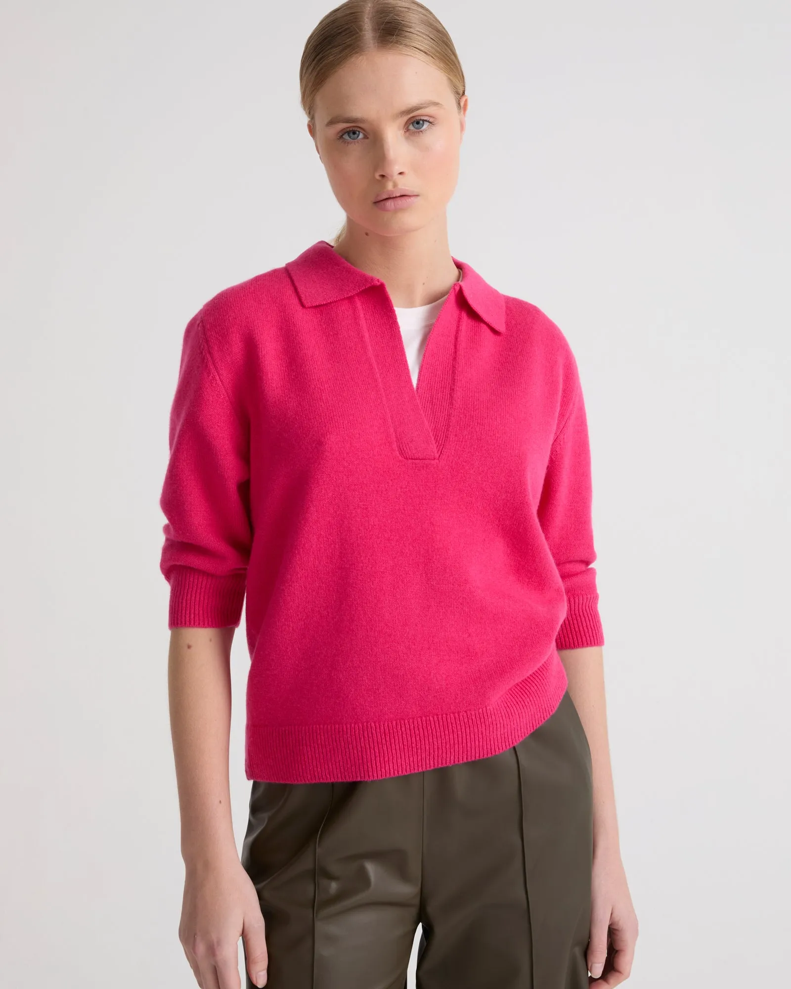 Knit polo shirt
