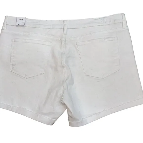 KUT From‎ The Kloth Katy Boyfriend White Denim Shorts Size 16 NWT Summer Outdoor