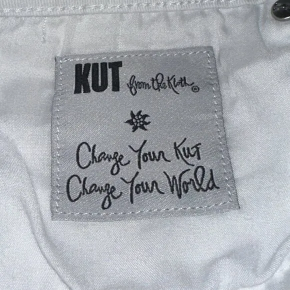 KUT From‎ The Kloth Katy Boyfriend White Denim Shorts Size 16 NWT Summer Outdoor