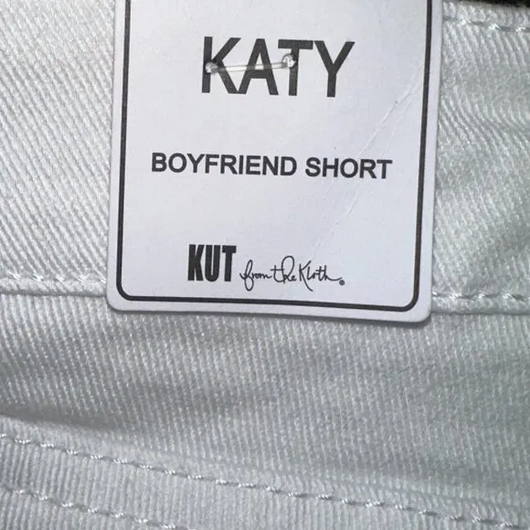 KUT From‎ The Kloth Katy Boyfriend White Denim Shorts Size 16 NWT Summer Outdoor