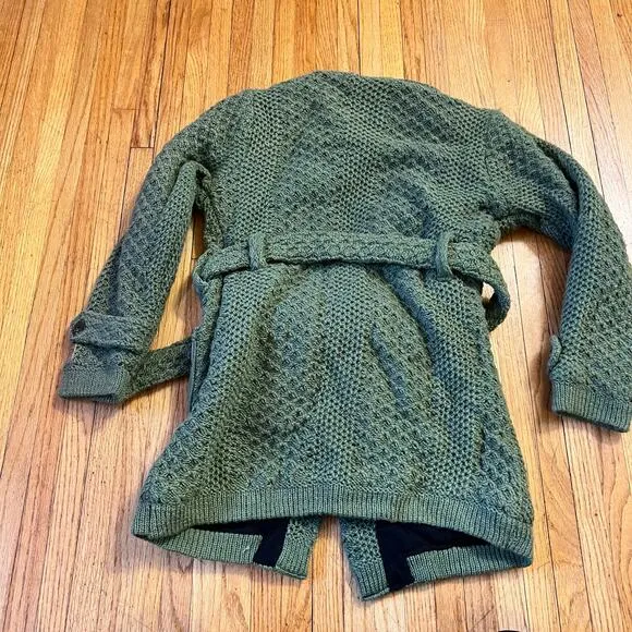 Kyber Outerwear Nepal Sweater Womens Small Fleece Lined Heavy Wool Knit Jacket
