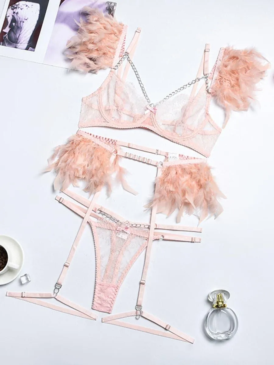 Lace Plumage Bra Set MSL002