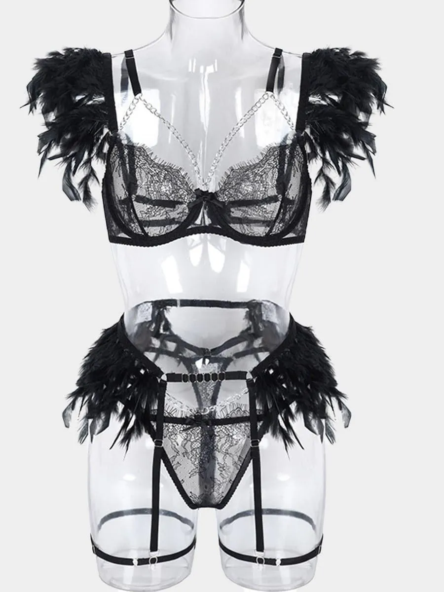 Lace Plumage Bra Set MSL002