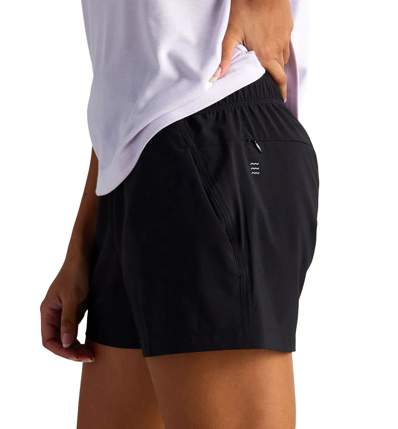 LADIES FREE FLY PULL ON BREEZE SHORT - BLACK