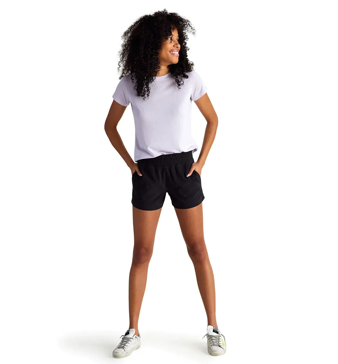 LADIES FREE FLY PULL ON BREEZE SHORT - BLACK